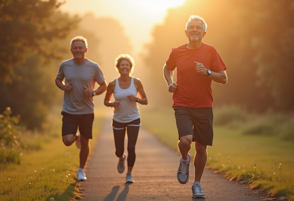 Групове заняття hurdevint - люди зрілого віку тренуються разом у дружній атмосфері